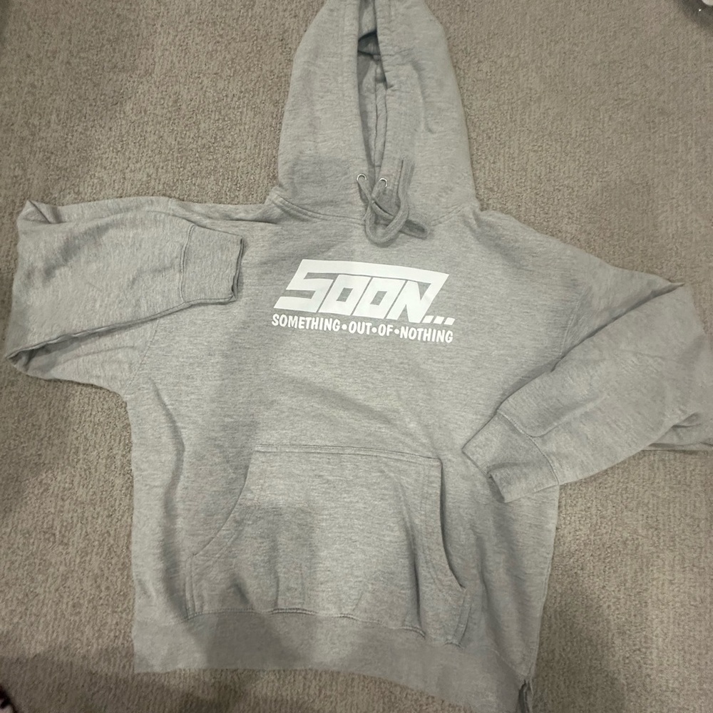 Gray Hoodie with White Masterful Printing Logo